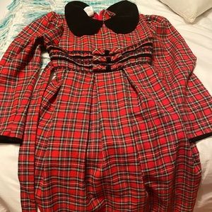 Girls red plaid dress